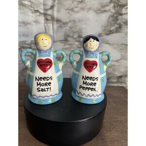 Our Name Is Mud" Kitchen Witch salt and pepper shakers designed by Lorrie